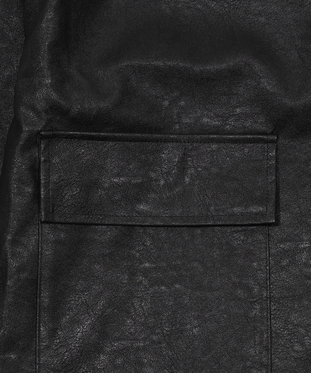 ファー襟付きPUブルゾン