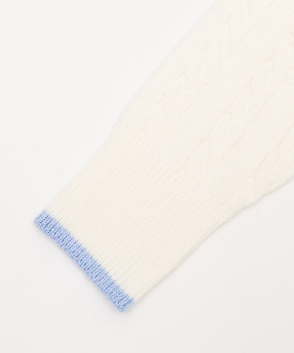 Fファーフードノルディックニットパーカー