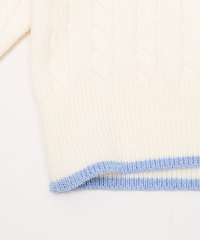 Fファーフードノルディックニットパーカー