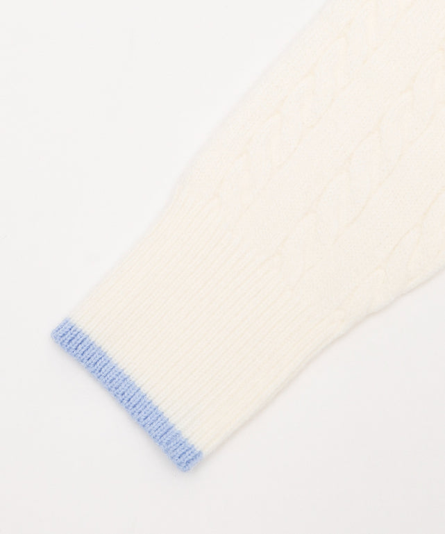 Fファーフードノルディックニットパーカー