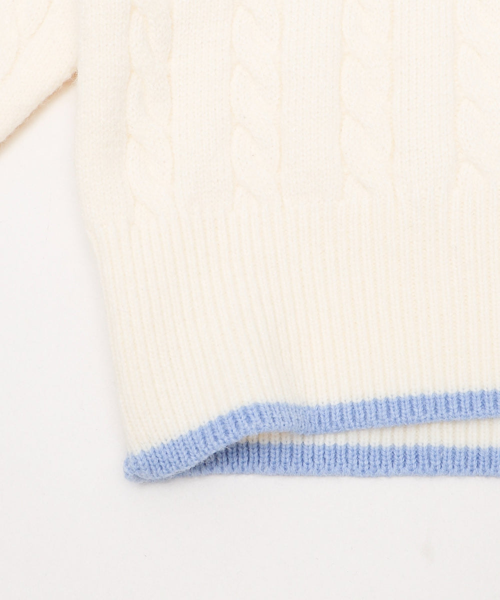 Fファーフードノルディックニットパーカー