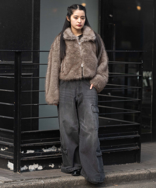 ブラウン　モデル：161cm F着用