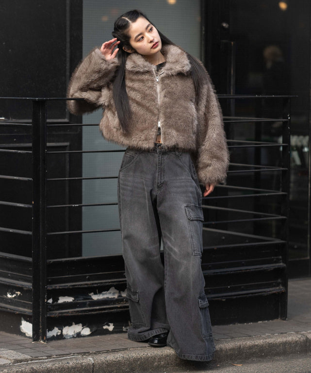 ブラウン　モデル：161cm F着用