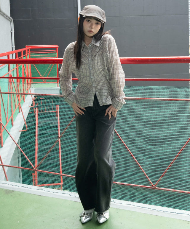 ベージュ　モデル：159cm F着用