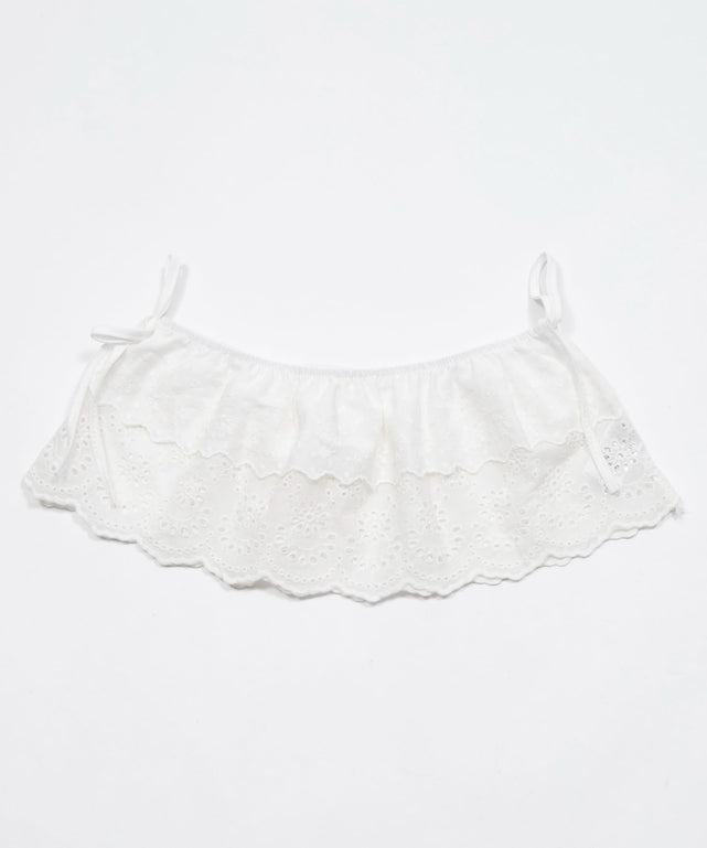 ダブルリボンレースレイヤードスカート/ホワイト