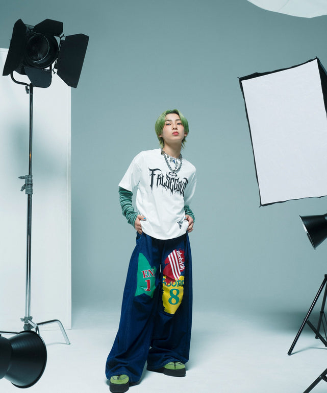 メタルロゴTグラフィックデニムパンツセット