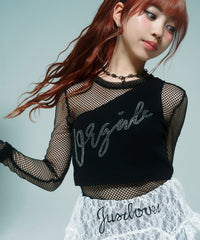 ビジューワンショルタンクレイヤードパンツセット