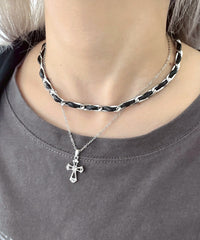 L2連チョーカーモチーフネックレス