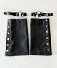 サイドボタンPUレッグカバー/ブラック