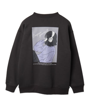 ガールイラストグラフィックプルオーバー