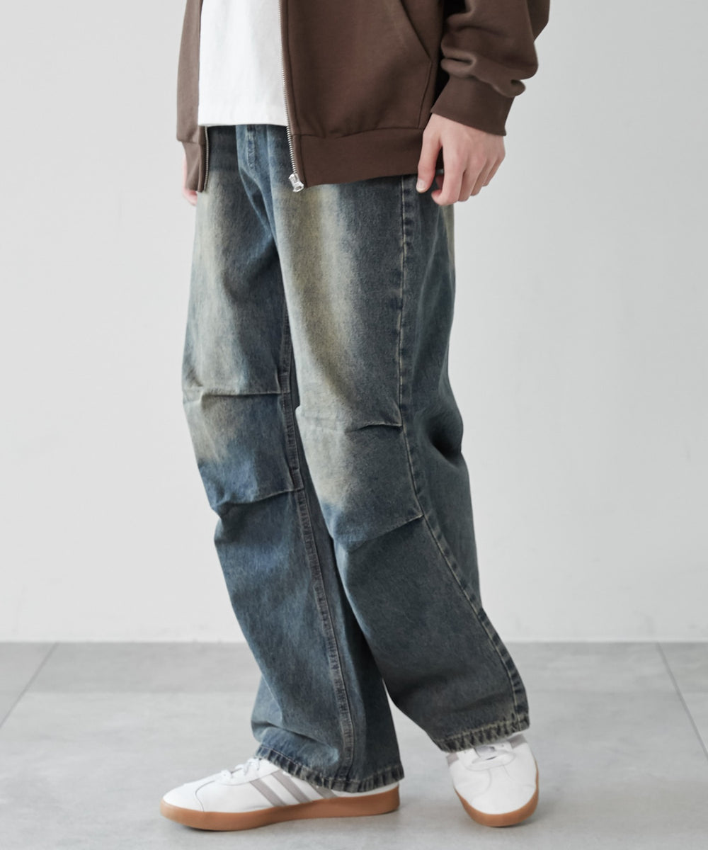 デニム淡加工 モデル：180cm L着用