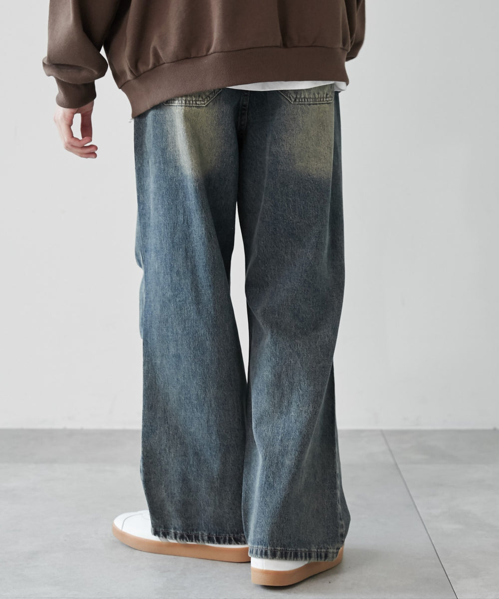 デニム淡加工 モデル：180cm L着用