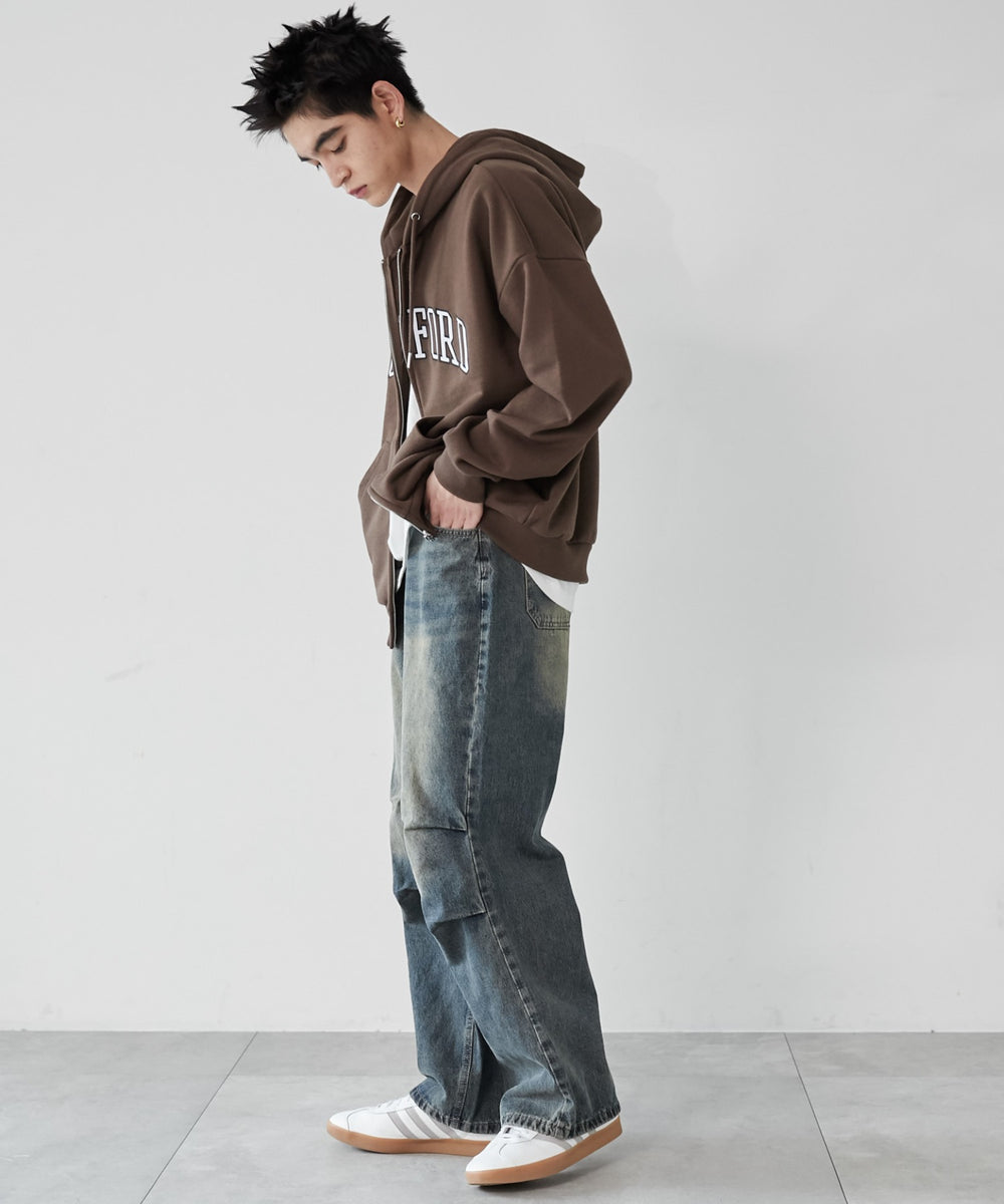 デニム淡加工 モデル：180cm L着用