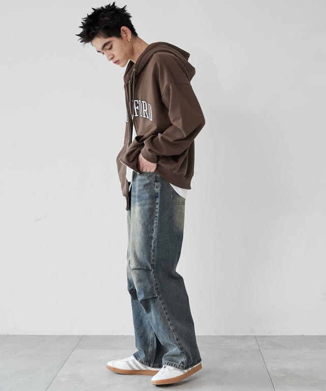 デニム淡加工 モデル：180cm L着用