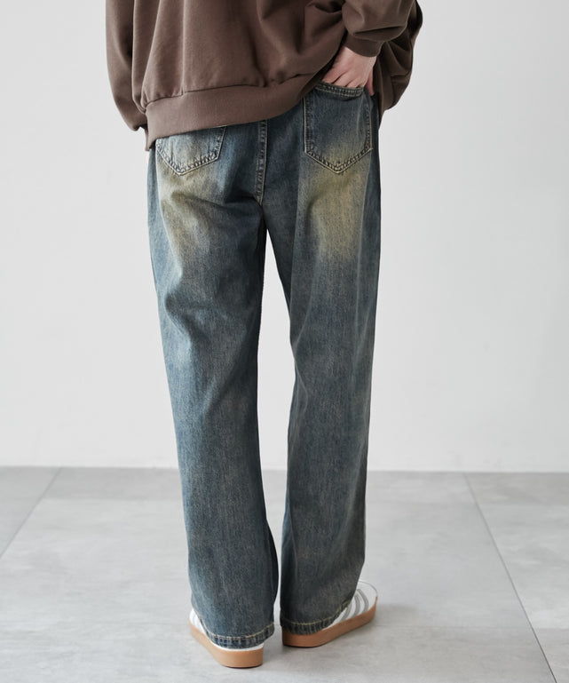 デニム淡加工 モデル：180cm L着用