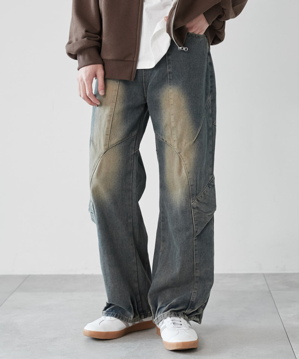 デニム淡加工 モデル：180cm L着用