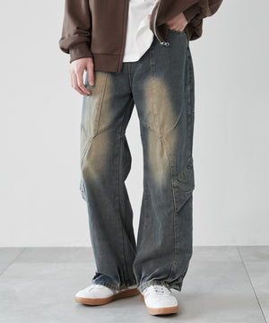 デニム淡加工 モデル：180cm L着用