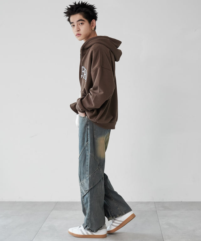 デニム淡加工 モデル：180cm L着用