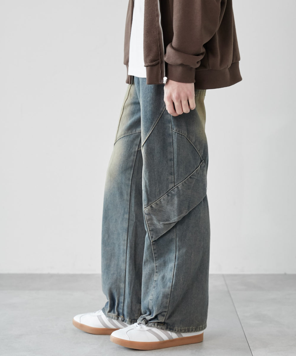 デニム淡加工 モデル：180cm L着用