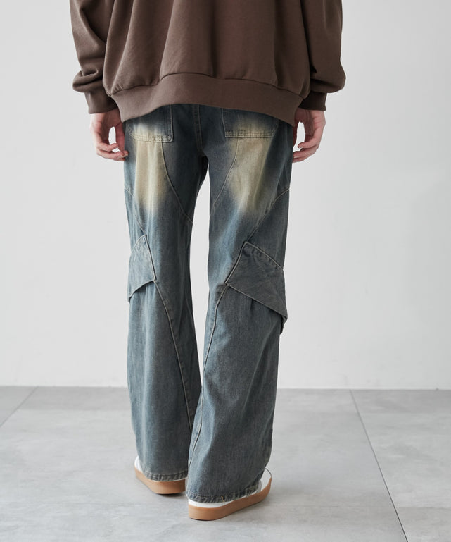 デニム淡加工 モデル：180cm L着用