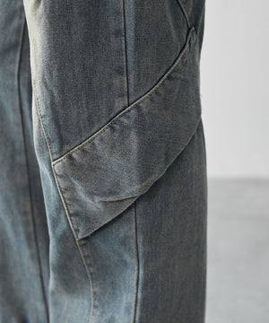 ウォッシュデニムカーゴパンツ