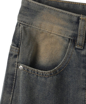 ウォッシュデニムカーゴパンツ