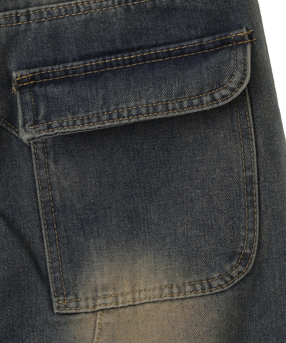 ウォッシュデニムカーゴパンツ