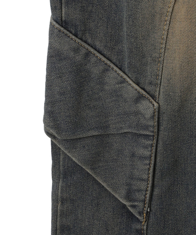 ウォッシュデニムカーゴパンツ