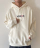 VISIONゴーストグラフィックプルパーカー/ホワイトアイボリー モデル：175cm L着用