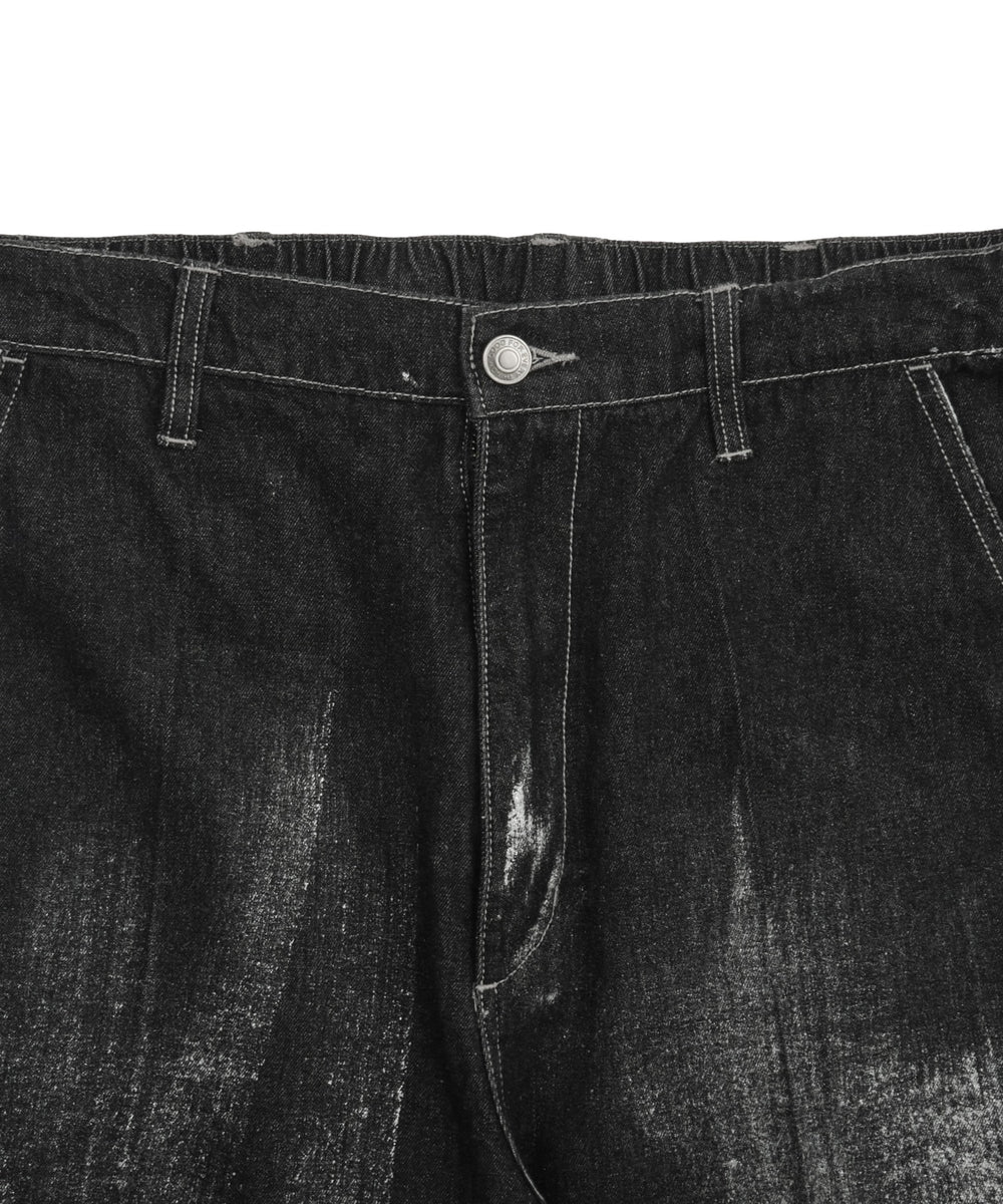 メタリックプリントデニムパンツ