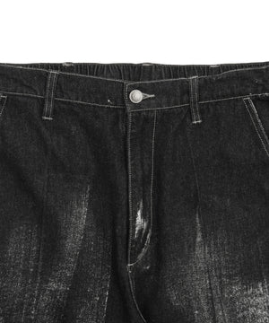 メタリックプリントデニムパンツ