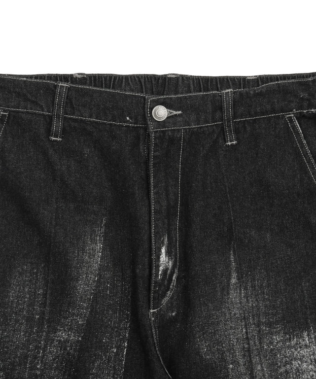 メタリックプリントデニムパンツ