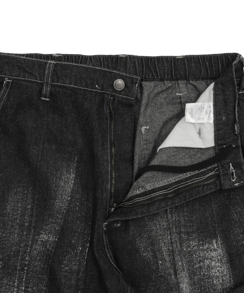 メタリックプリントデニムパンツ