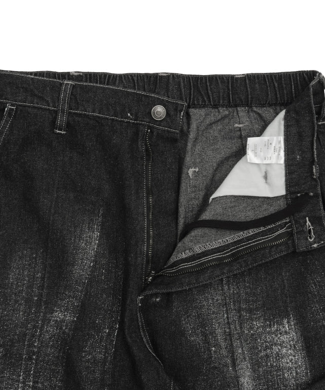 メタリックプリントデニムパンツ