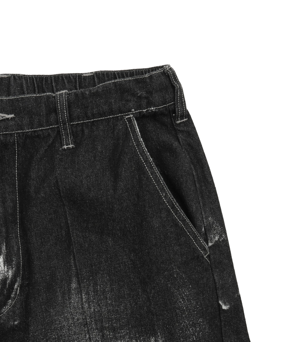 メタリックプリントデニムパンツ