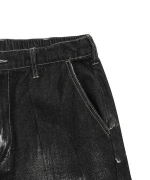 メタリックプリントデニムパンツ