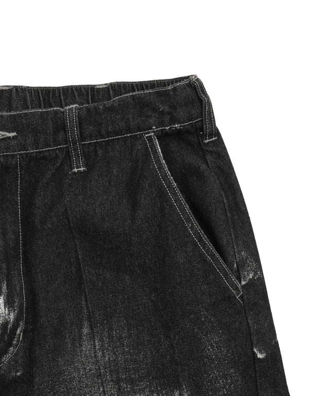 メタリックプリントデニムパンツ