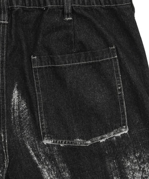 メタリックプリントデニムパンツ