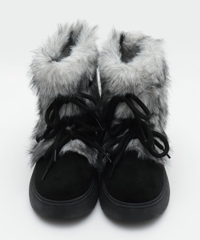 ボリュームファーレースアップFムートンブーツ