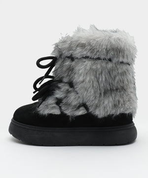 ボリュームファーレースアップFムートンブーツ