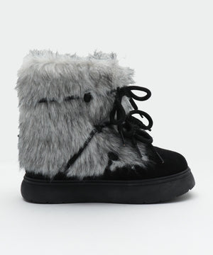 ボリュームファーレースアップFムートンブーツ