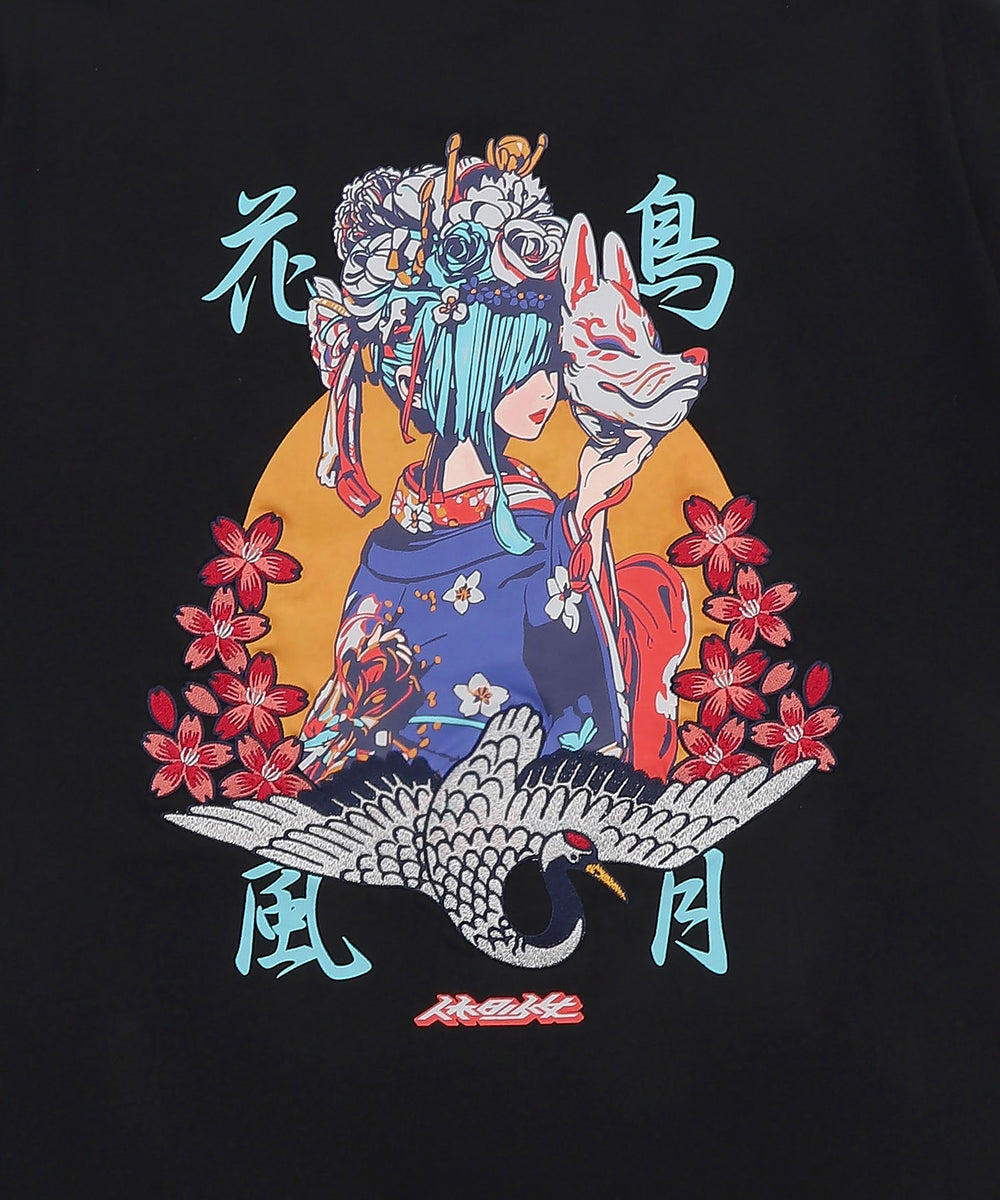 休日少女プリント刺繍ミックスT（SS）