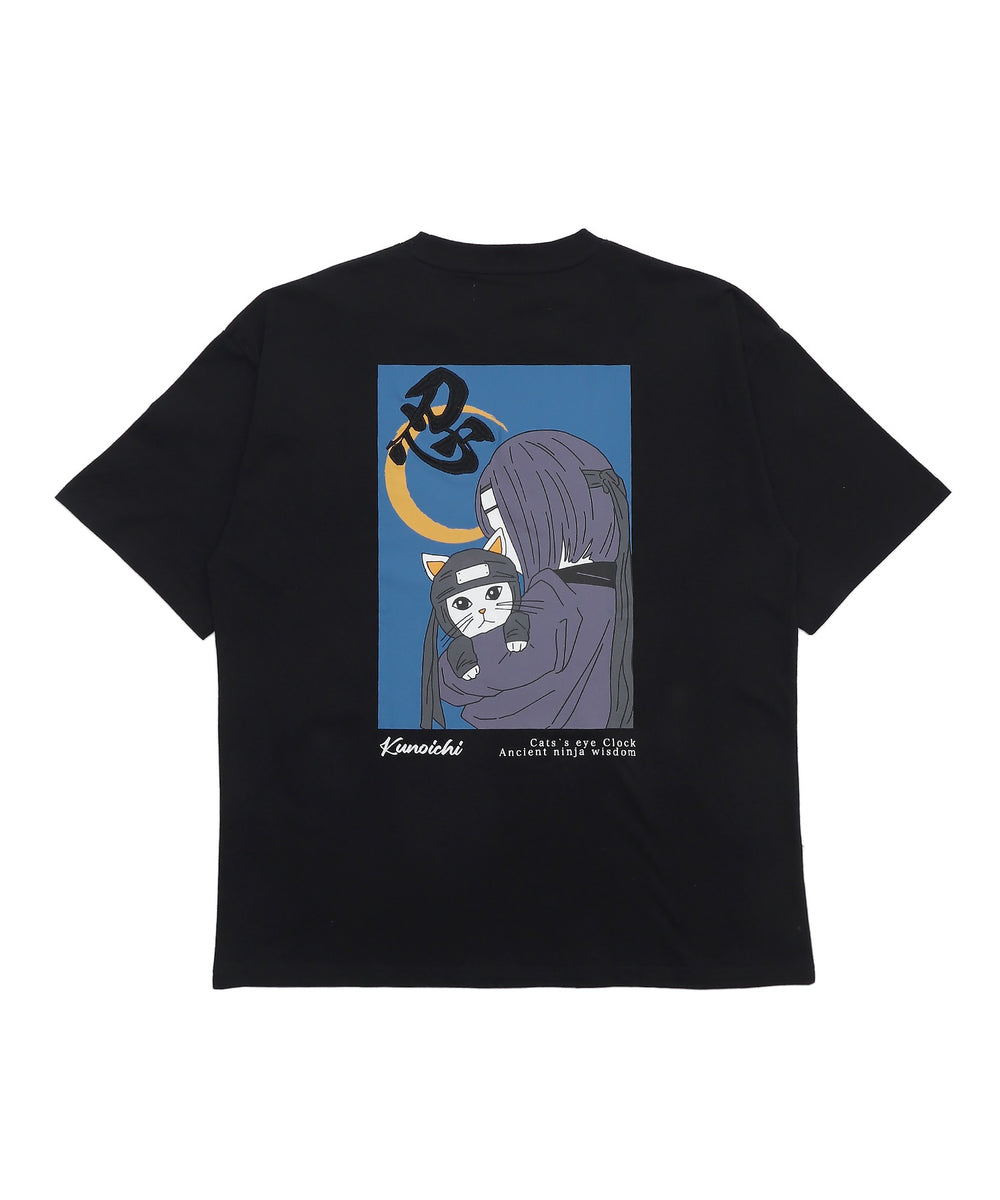 くノ一猫グラフィックT（SS）