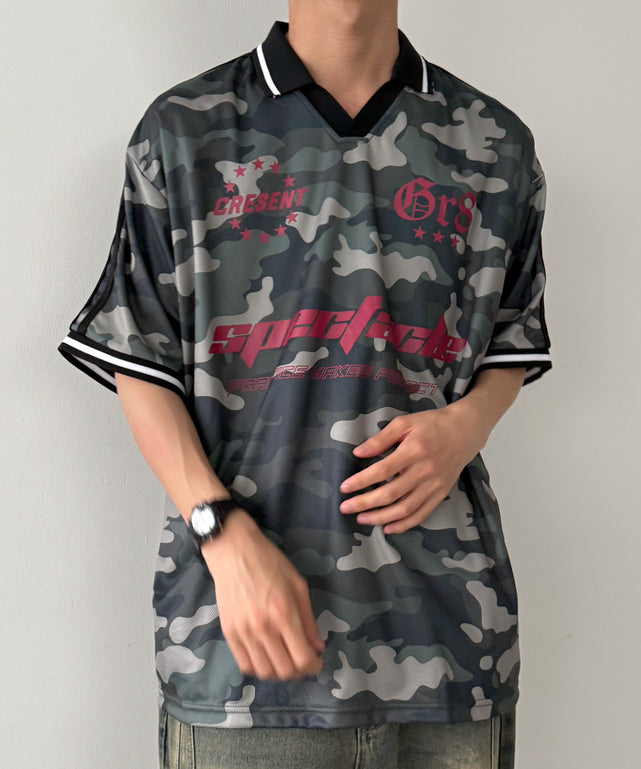 パターンサッカーT（SS）/柄１ モデル：175cm L着用