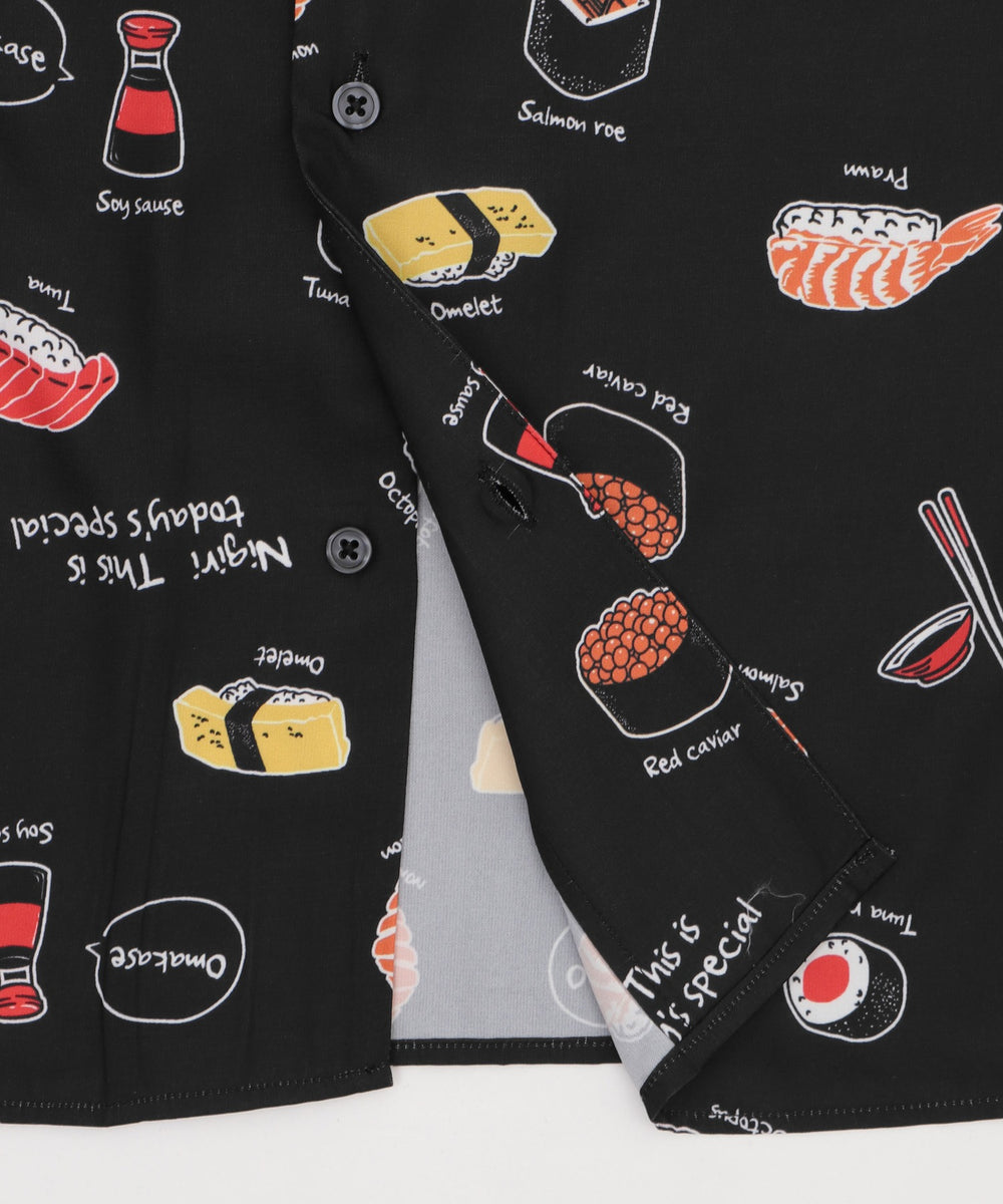 寿司柄シルクタッチシャツ（SS）