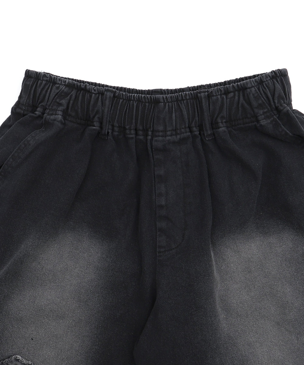 ツイルブラスト加工ワイドショートパンツ