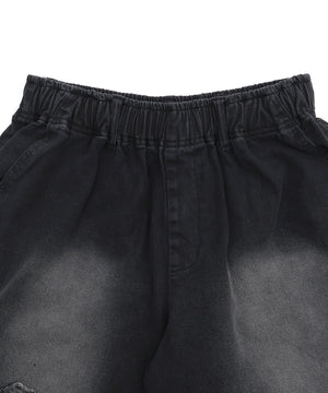 ツイルブラスト加工ワイドショートパンツ