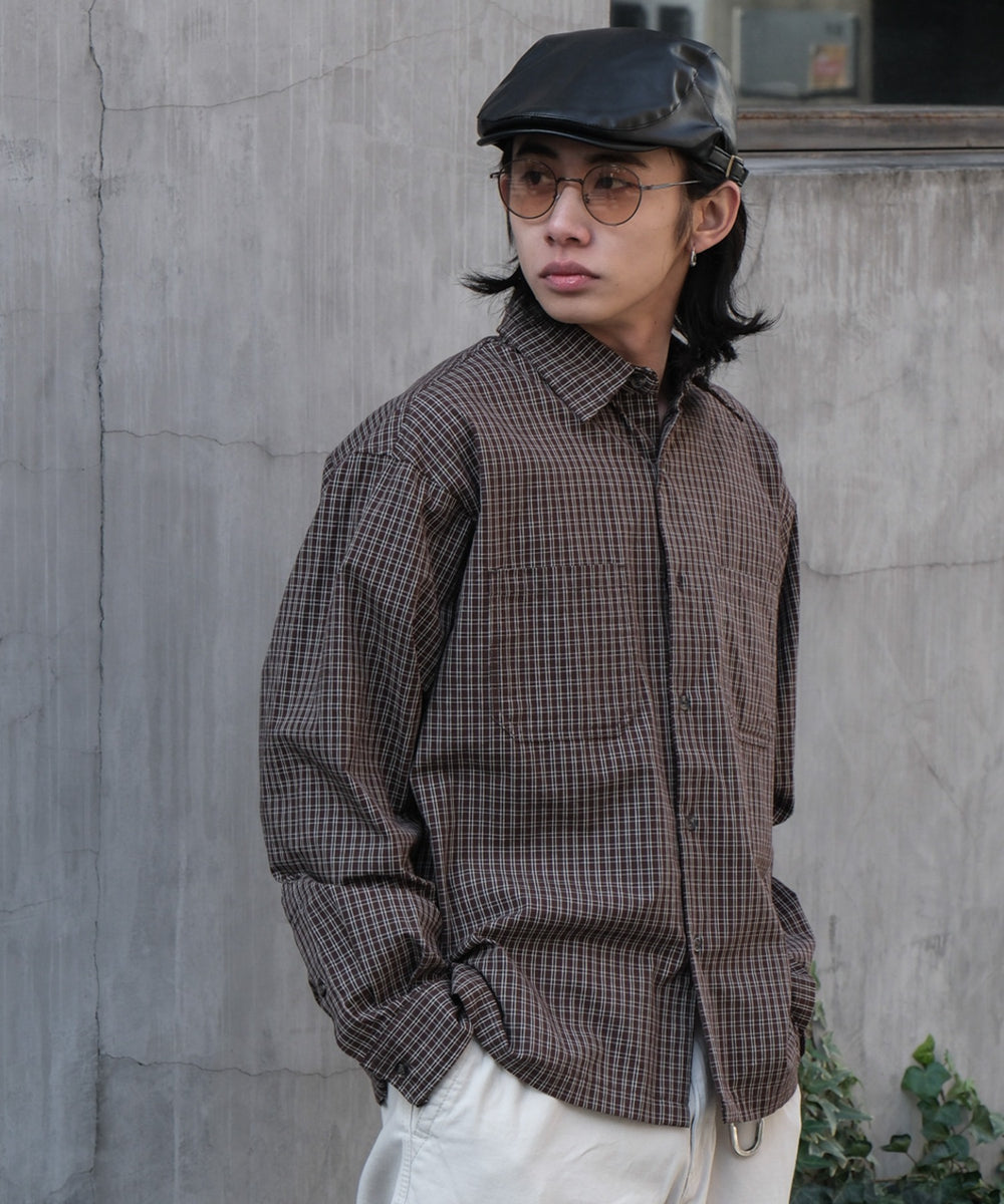 ブラウンチェック モデル：175cm L着用