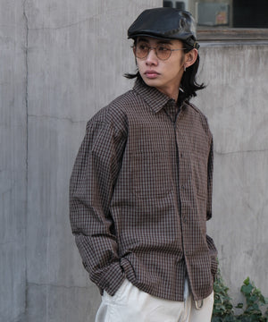ブラウンチェック モデル：175cm L着用