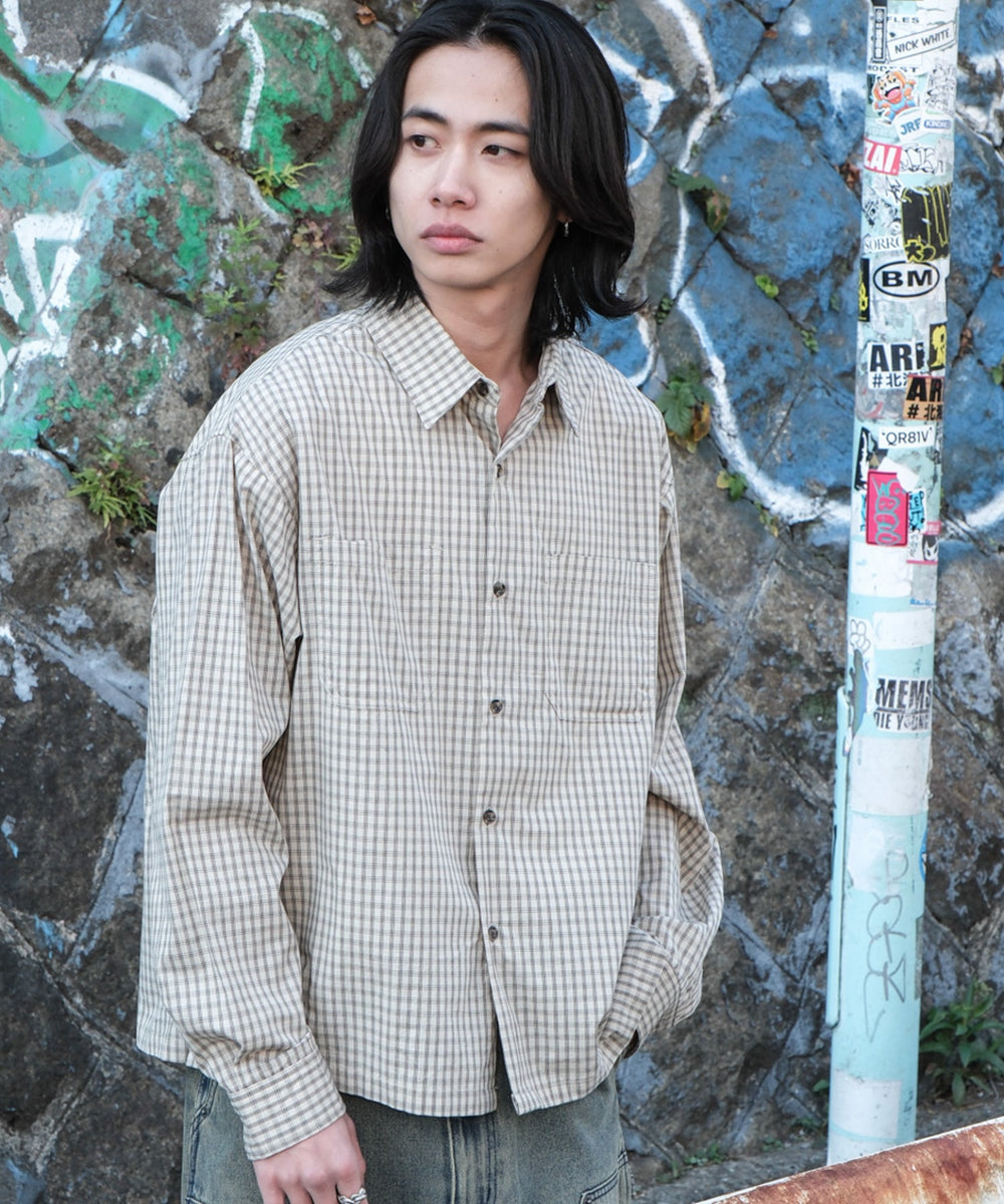 ベージュチェック モデル：175cm L着用